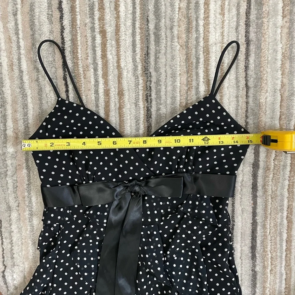 Black & white polka dot spaghetti strap dress - size 4 - Picture 10 of 10